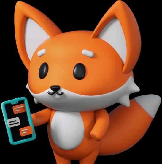 Fox with phone